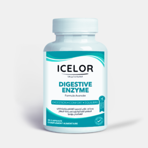 إنزيمات هضم ICELOR – مكمل غذائي لدعم عملية الهضم وتحسين امتصاص العناصر الغذائية – 30 كبسولة - DIGESTIVE ENZYME