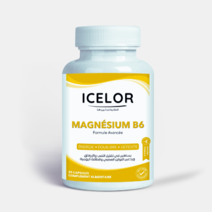 مولتي مغنيسيوم B6 ICELOR – مكمل غذائي لدعم الطاقة والتوازن العصبي والاسترخاء – 30 كبسولة - MAGNÉSIUM B6